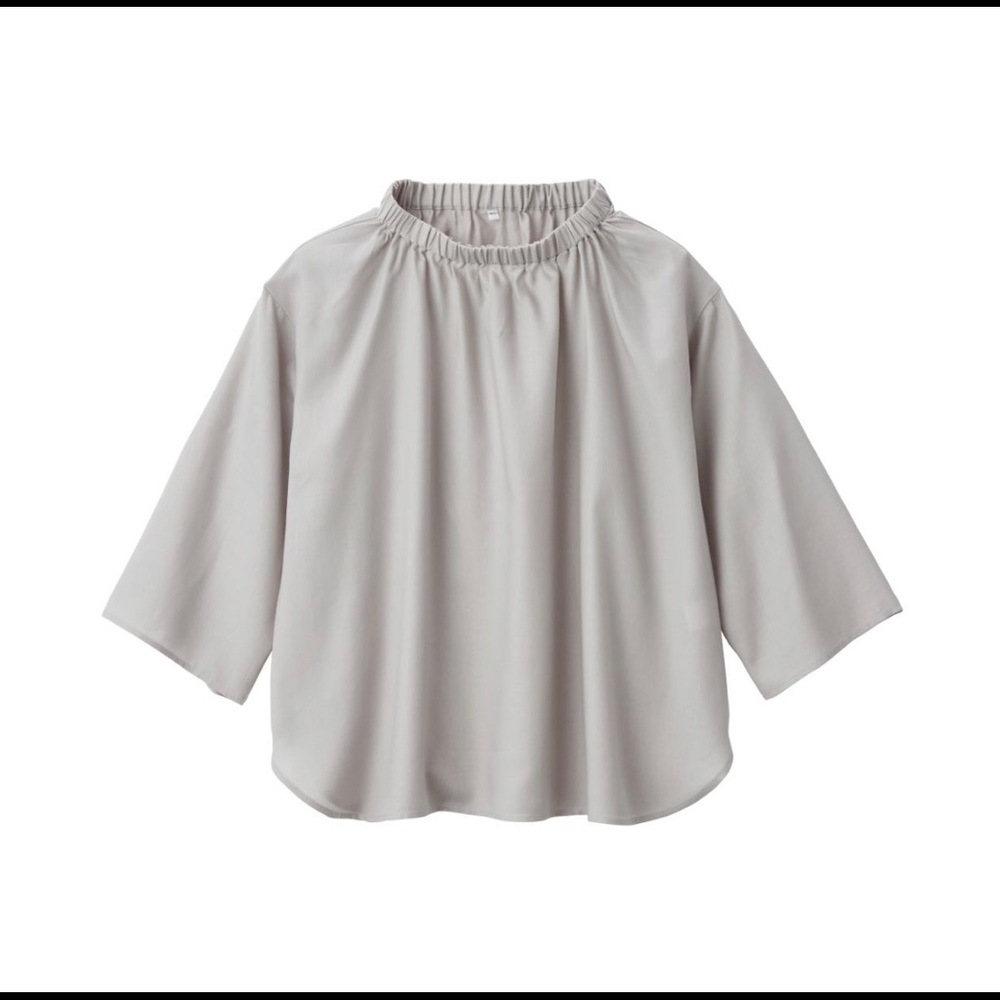 MUJI GATHERED NECK BLOUSE